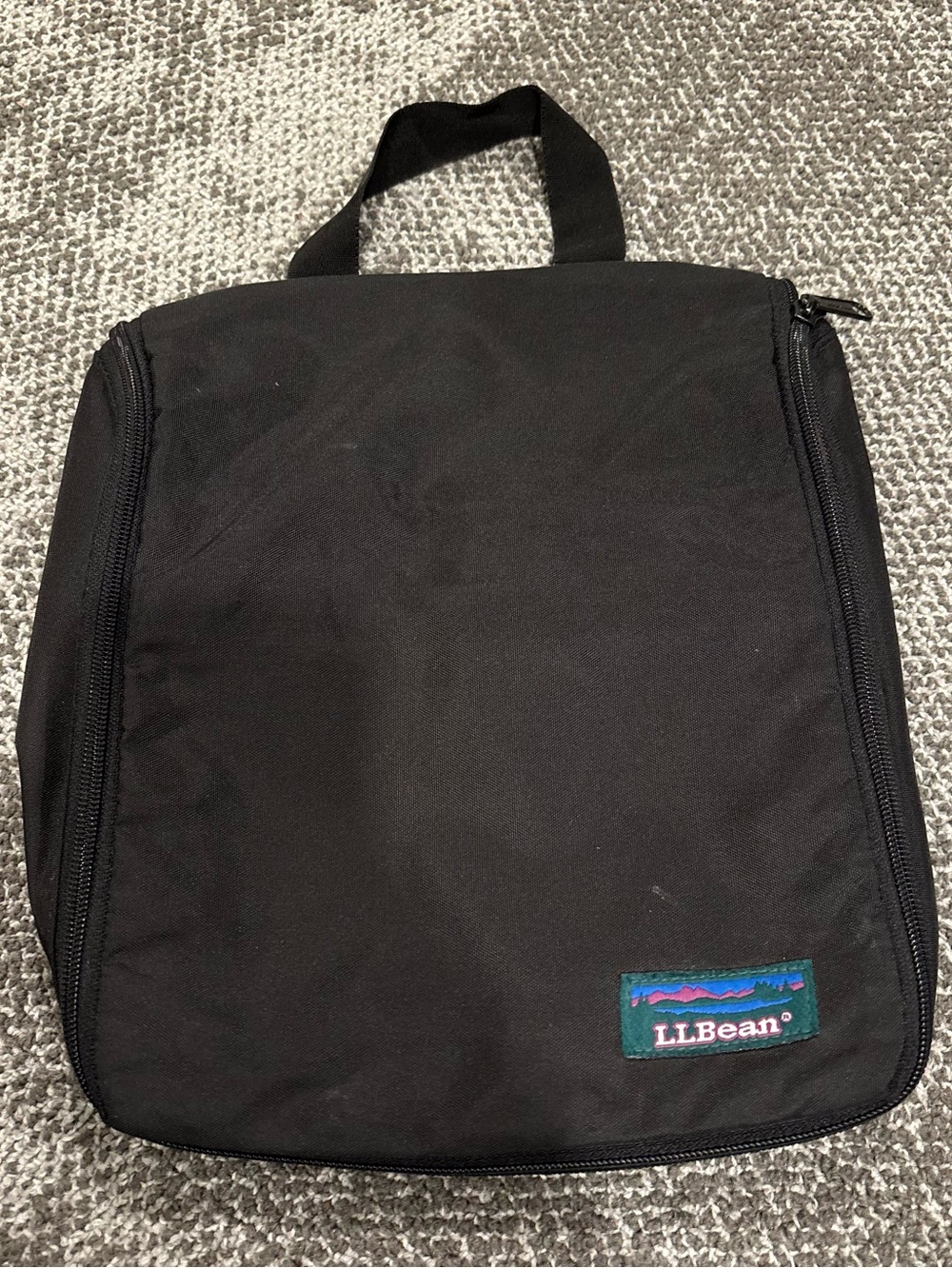 LL Bean Personal Organizer Bag Toiletry Bag Black & Green LLB #L918 Vintage
